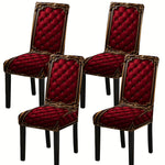 housses chaises dîner rouge foncé ornementées capitonnées élastiques machine lavables six pièces
