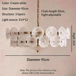 suspension lumineuse moderne élégante verre orange rond translucide chaîne métallique