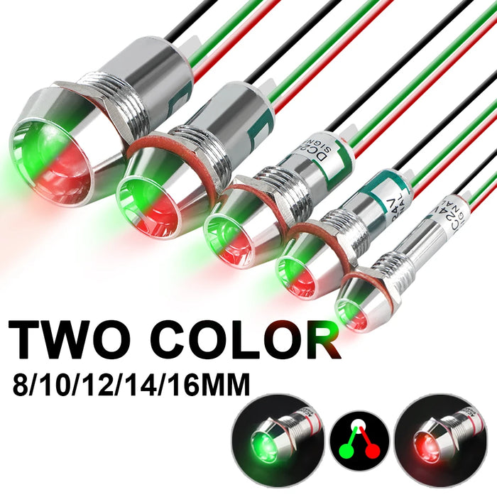 ampoules led rouges vertes modernes 12v 24v 110v 220v 10mm 12mm 14mm 16mm