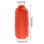 vases modernes orange blanc vert rayures horizontales opaques décoration intérieure papier bougie fleurs artificielles