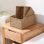 paniers rangement osier tressé rectangulaires multi taille rustiques organisation salle bain