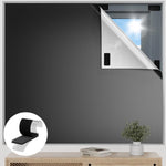 rideau occultant noir polyestère adhésif double face moderne opaque 100x150cm 100x200cm 100x300cm 100x400cm
