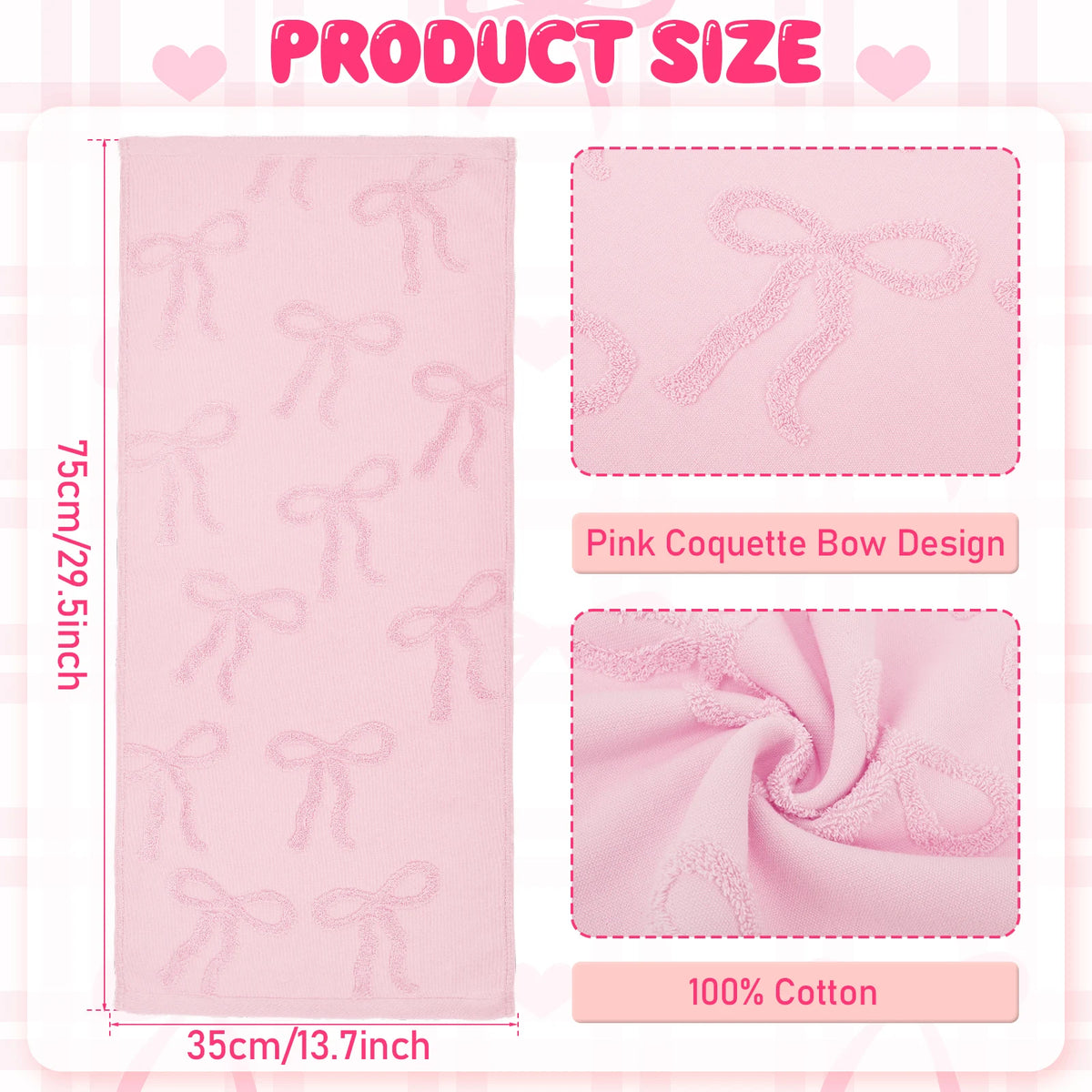 serviettes bain coton embossées rose moderne haute absorption 75x35cm set pièces