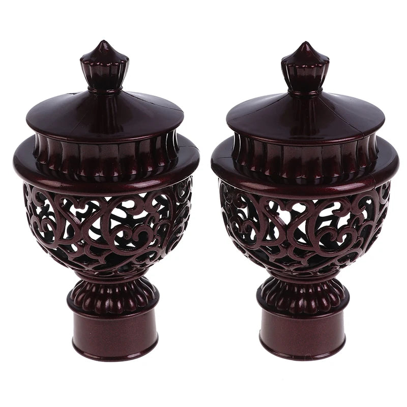 pommes rideau noires ornées motifs floraux élégantes rideau tige 28mm diamètre