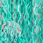 rideau pailleté bleu clair argenté décoration murale festive fête anniversaire mariage Noël
