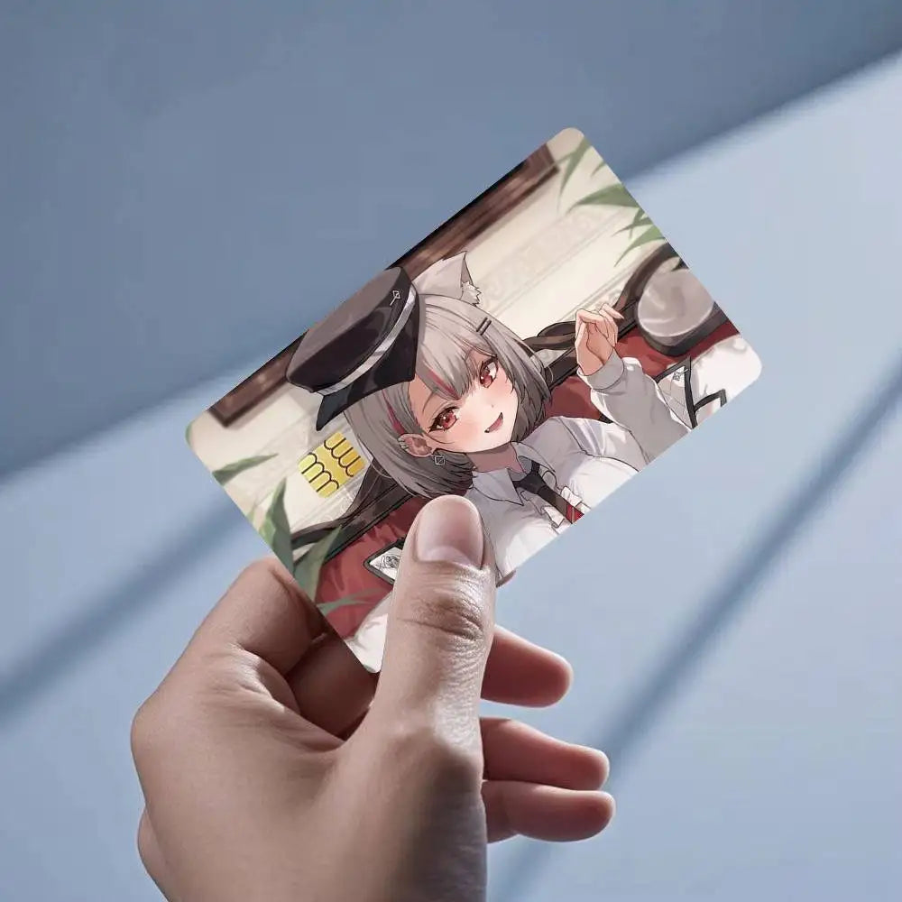 film adhésif décoratif cartes crédit dessin animé fille oreilles chat réutilisable étanche classic français