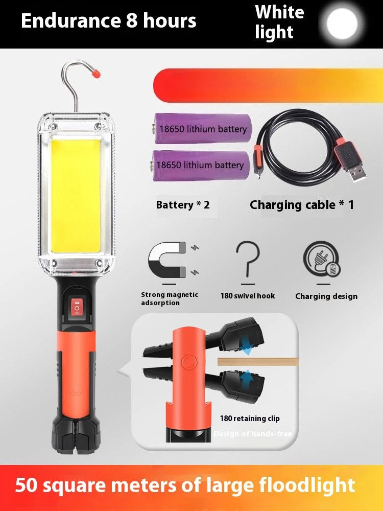lampe travail led rechargeable 700lm 80w crochet aimant portable rouge noir blanc