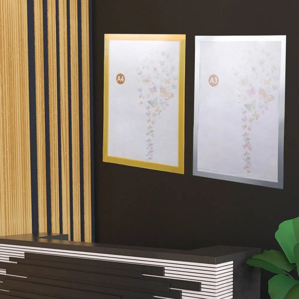 cadre magnétique présentation adhésif doux A4 A3 couleur jaune blanc rouge noir papier motifs