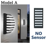 lampes murales led noir blanc géométrique ip66 moderne détecteur mouvement piro étanche