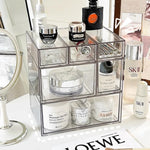boîte rangement cosmétique transparente acrylique anti poussière tiroirs empilable moderne minimaliste