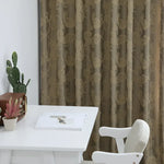 rideau classique beige broderie florale opaque salon chambre maison tissu polyester coton