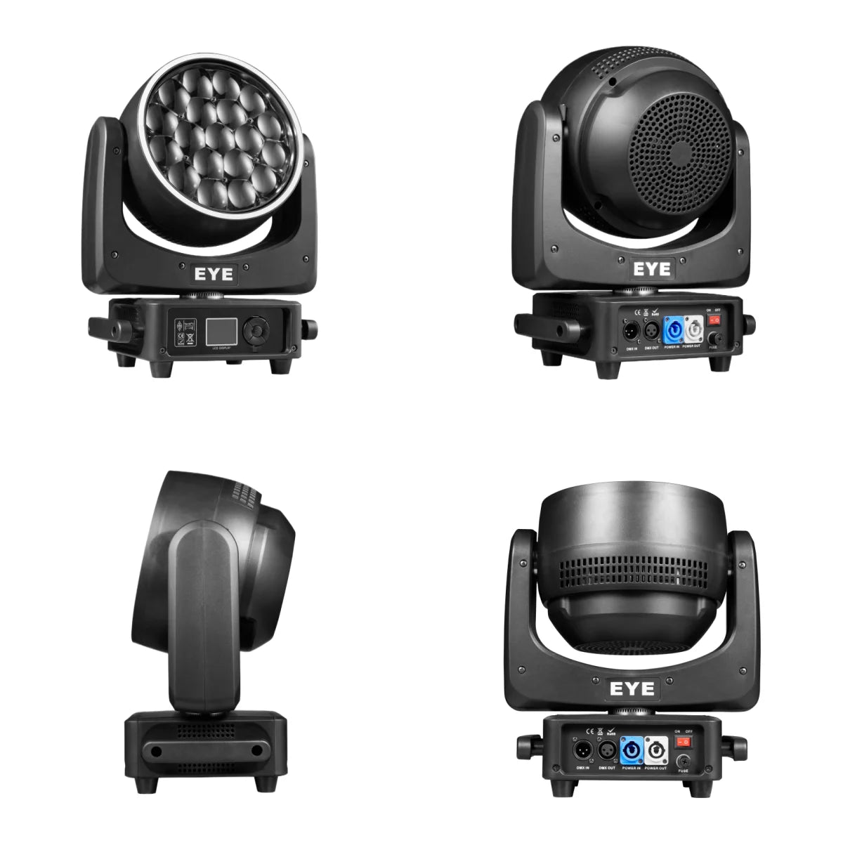 projecteur led noir effet lumière scène zoom dj professionnel disco stroboscope dmx channels