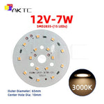 source led 12v 5w 7w smd2835 alu blanc chaud froid 48mm 65mm