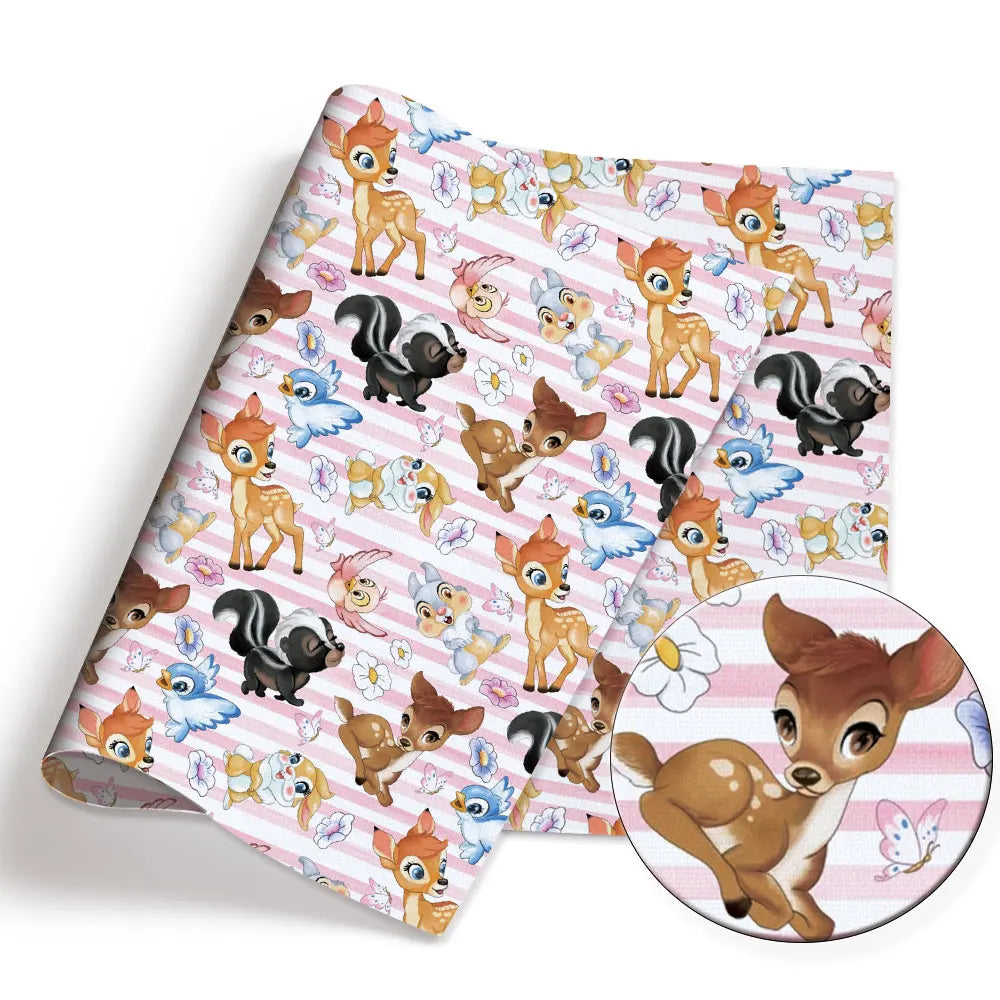 papier cadeau disney personnages anna elsa ariel bambi bleu rose jaune blanc