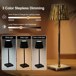 lampe table moderne lampe led rechargeable usb couleurs ambiance plissée effet vieilli base antislip.touchscreen