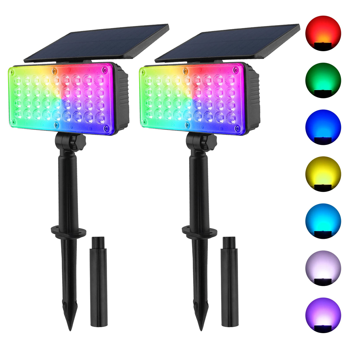 projecteur solaire décoration jardin extérieur led ip65 moderne noir mat mưa bão resistant