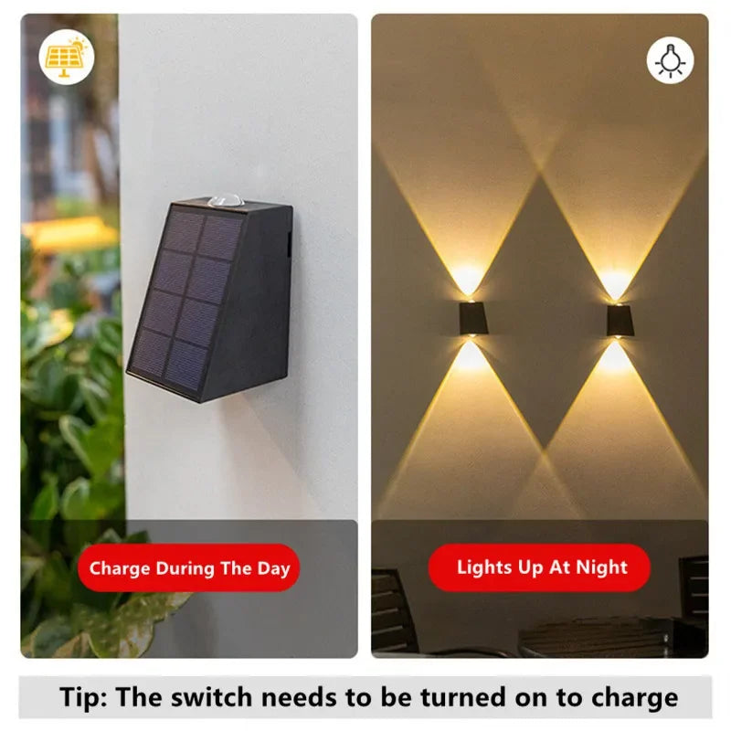 lampe murale solaire contemporaine noire semi transparente ip65 led rechargeableextérieur moderne