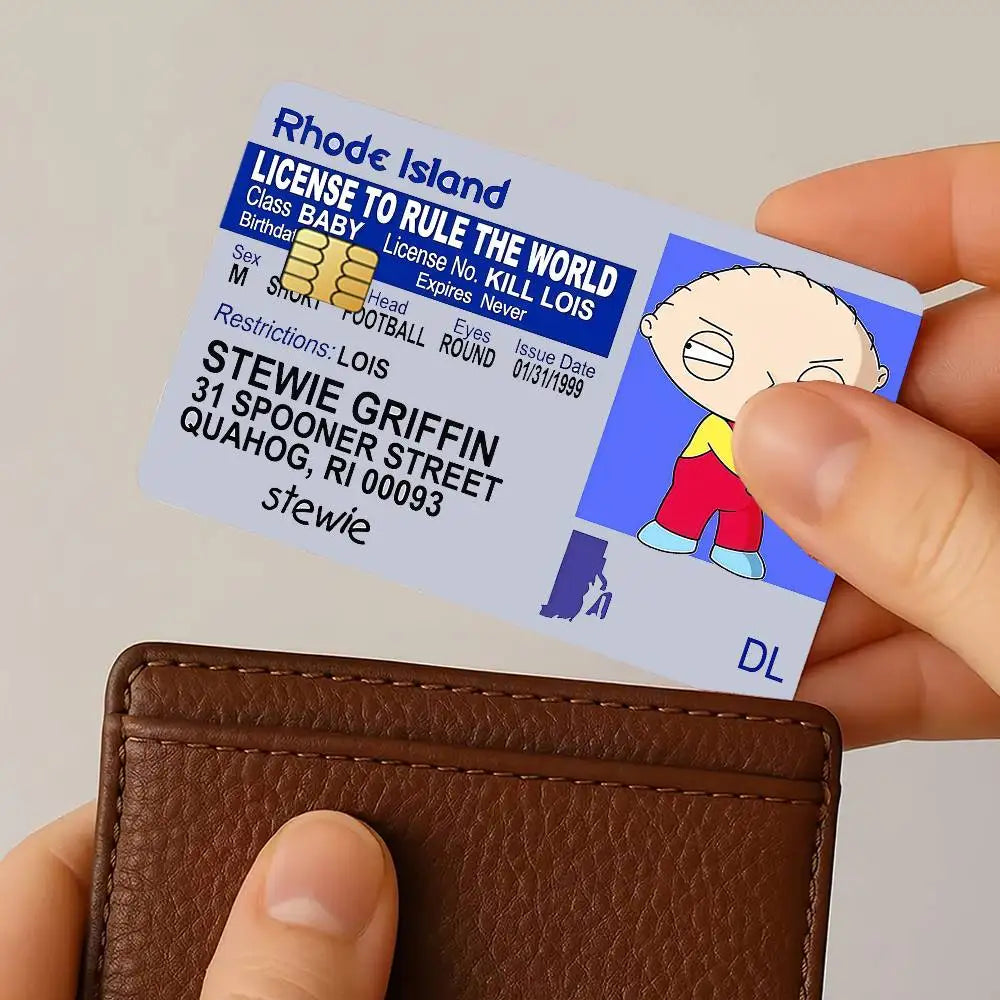 cartes d'identité personnalisées dessins animés adhésifs humour bleu blanc noir orageuses pochettes rangement