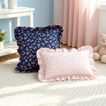 coussins carrés fleuris vintage rose bleu marine adhésifs décor maison nordique polyester 45x45cm 30x50cm