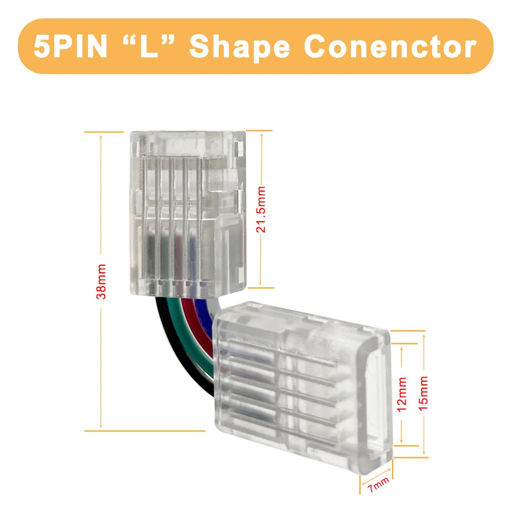 connecteur led shape transparent moderne clips câbles colorés instructions 4pin 3pin