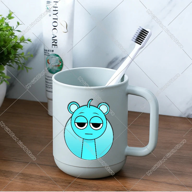 tasse dents enfant plastique brosse dents dessin animé salle bain couleur