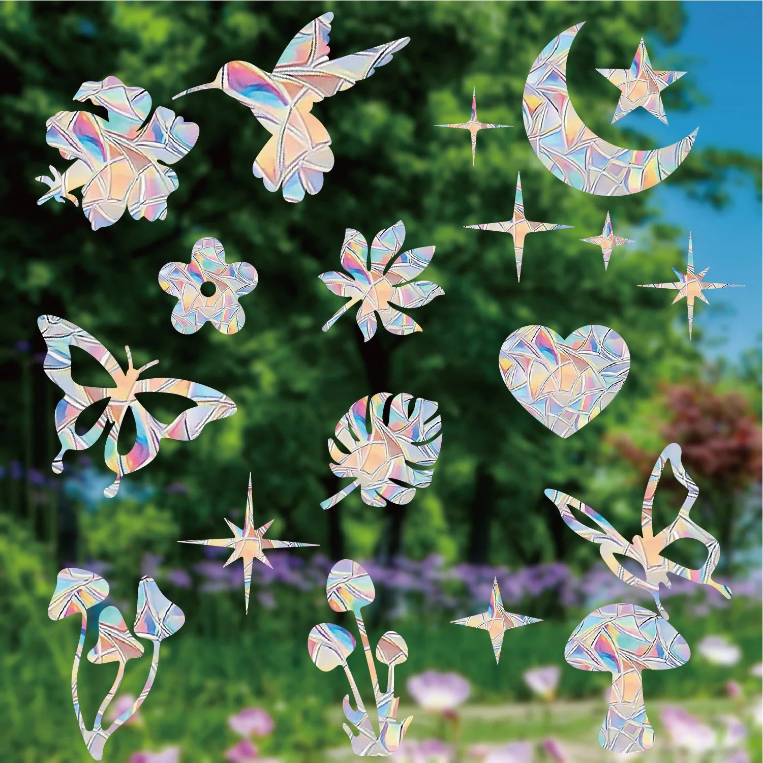 Autocollant suncatcher avec motifs chats et fleurs pour décoration DIY