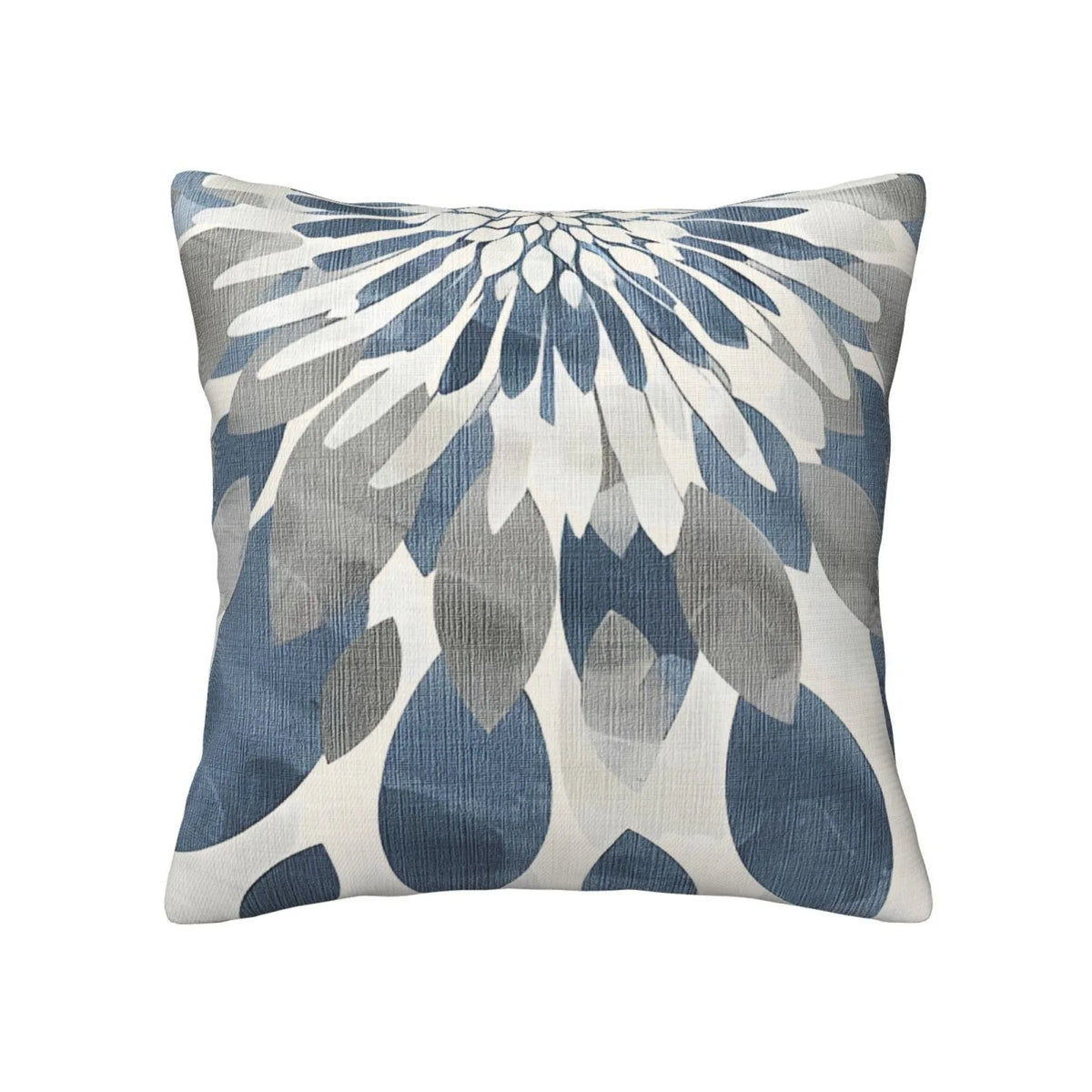 housse coussin polyester motif floral moderne bleu blanc lit salon voiture
