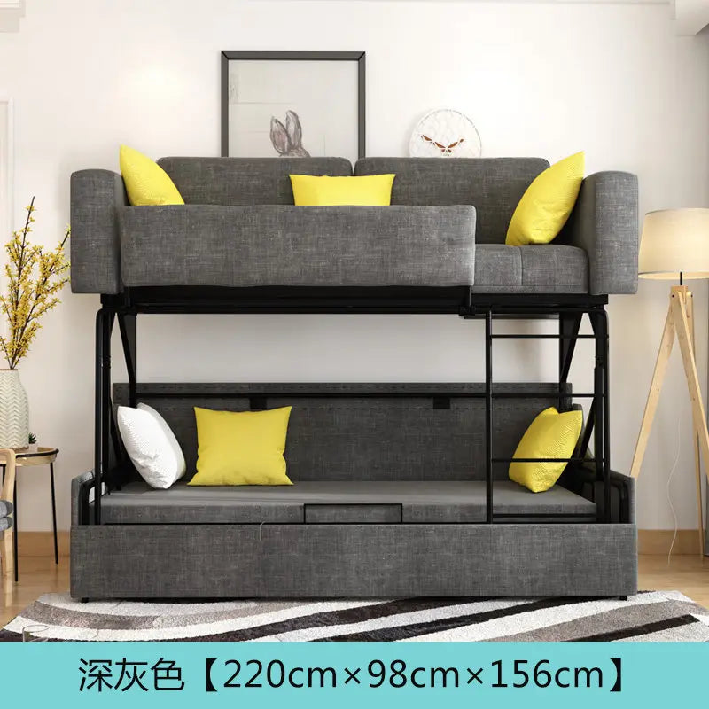 canapé lit pliant moderne gris bleu jaune blanc tissu floral high elastic foam sponge