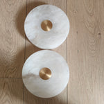 lampe moderne marbre naturel blanc beige brun doré cuivre led cuisine chambre salle manger
