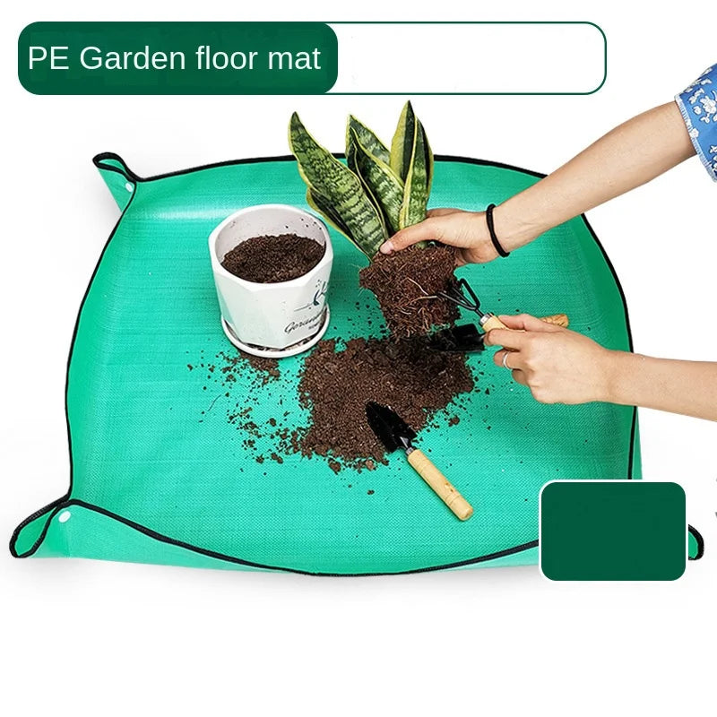 tapis sol jardin vert texture tissée moderne pliable étanche 50x50cm