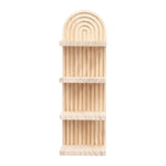 étagère murale bois quatre niveaux moderne minimaliste rayures verticales naturel beige clair