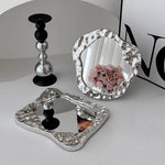 miroir decoratif moderne texturé argenté noir blanc minimaliste chambre dressing
