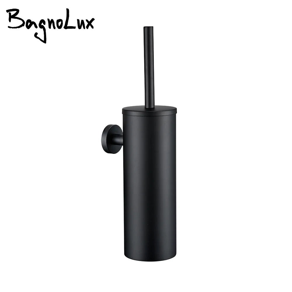 brosse wc murale acier inoxydable noir mat minimaliste salle bain porte brosses fixations