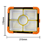 lampe solaire portative orange moderne recharge solaire usb poignée aimant emergency light camping