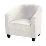 Housse fauteuil velours gris foncé étirable moderne élastiques canapé intérieur extérieur