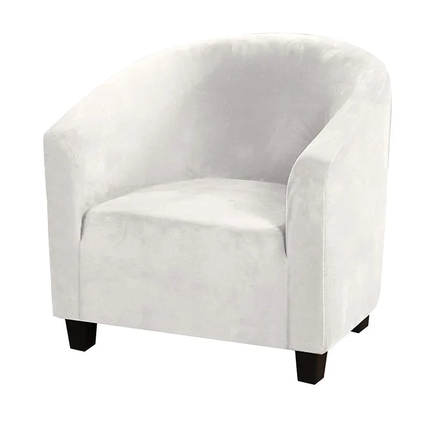 Housse fauteuil velours gris foncé étirable moderne élastiques canapé intérieur extérieur