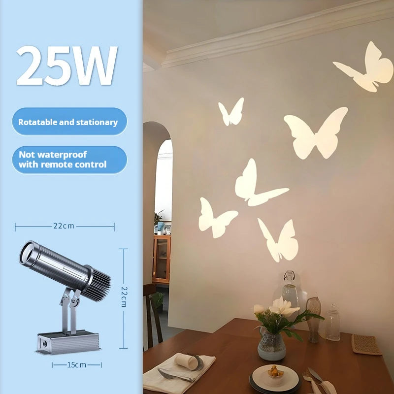 projecteur ambiance papillons blanc rose violet moderne led télécommande