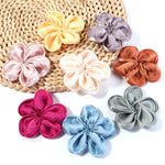 fleurs artificielles tissu satinées rose beige gris orange bleu jaune clips cheveux décoration bricolage
