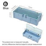 boîtes rangement électroniques vert rose bleu clips fermeture pratiques modernes