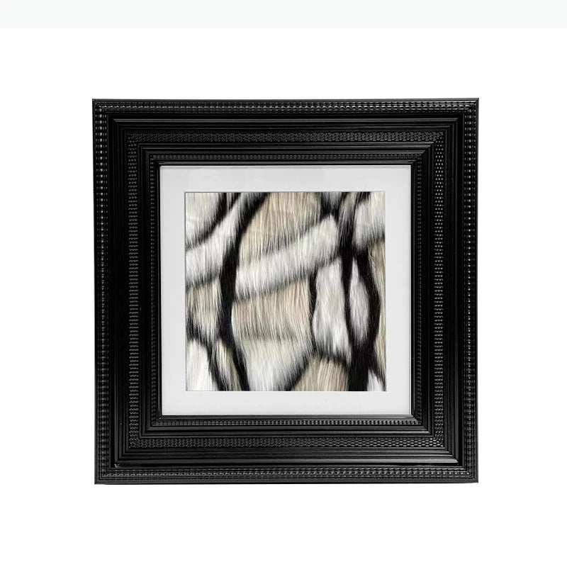 tableau moderne abstrait noir beige gris blanc marbré taches cadre toile salon décoration