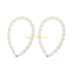 collier classique blanc fleurs aimants dorés accessoire bijou femme élégant fleuri sans trous