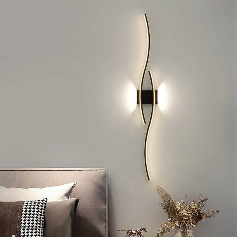 applique murale moderne or led fixée mur éclairage quotidien contemporain lumière décorative intérieur