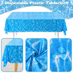 nappe jetable océan motif vagues bleu moderne coquillages bateau bouteille première année festive
