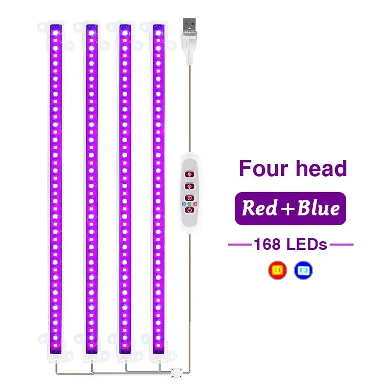 lampe led culture végétale 5v 30cm blanc rose violet bleu moderne télécommande câble usb