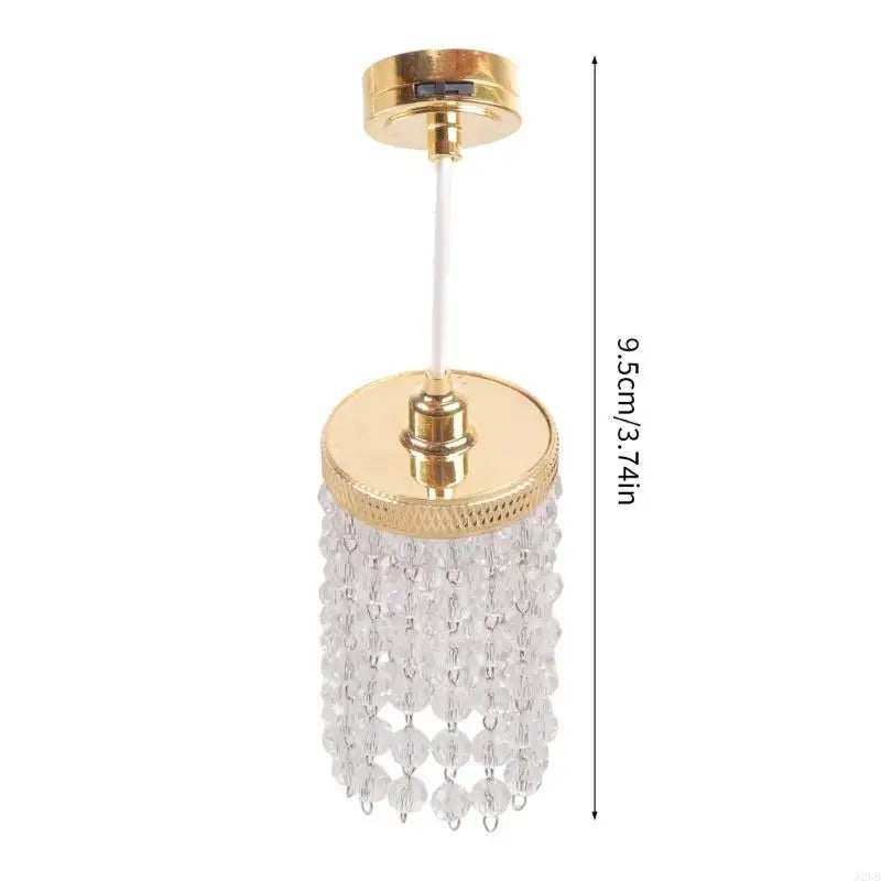 lampe suspendue or argent cristal transparent élégant fixation murale fil blanc