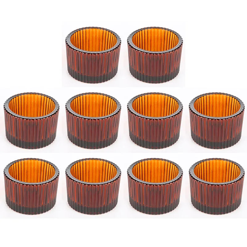 bougeoirs rose rayées modernes support bougie décoration table mariage tealights pack 10