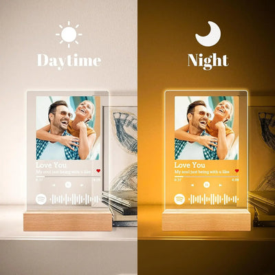 Cadre photo coeur personnalisé avec veilleuse LED rose