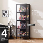 présentoir rangement étagère vitrée moderne noir transparent compartiments 120L capacité