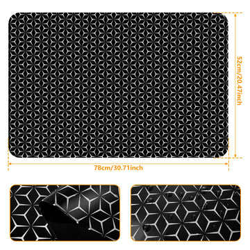 tapis protection plaque cuisson silicone respectueux environnement noir motif géométrique moderne 78cm 52cm