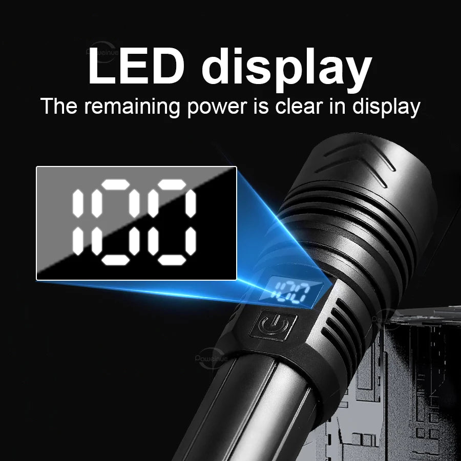 lampe torche rechargeable noire texturée moderne intense réglable trois modes batterie intégrée led zoomable